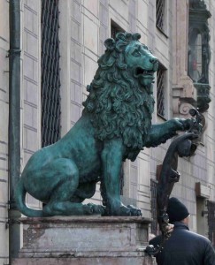 Le lion, symbole de la Bavière.